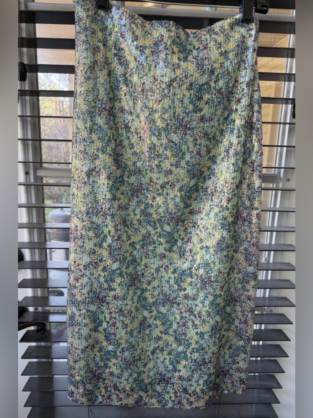 Derek Lam 10 Crosby Teal Multi Sequin Midi Skirt